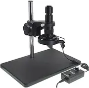 Microscopes Equipment 2D 3D 20X-180X 10A Monocular C-Mount Video Stereo Zoom Lens for Industry Microscope USB HDMI Camera Working Area(3D Lens Light Stand)