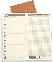 2 Pack Calendar To-Do List Weekly Planner Refill Insert for Standard Traveller's Notebook Leather Journal - 21x11cm Ideal Weekly Diary Notebook
