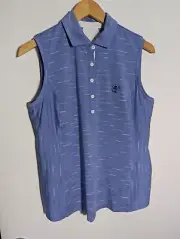 NWT WOMEN'S ZERO RESTRICTION TAE S/L POLO, SIZE: L, COLOR: AERIAL (J540)