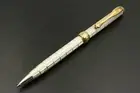 Solid Silver Roller Pen Chessboard Parker Type Blue Refill Twist Action