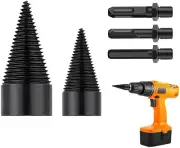 Wood Splitter Drill Bits, 5Pcs Firewood Log Drill Bits, 32MM + 42MM Heavy Dut...