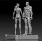 Batman & BatgirlSculpture Statue Model Kit DC Unpainted/Unassembled