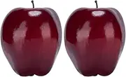 2X Fashionable and Versatile Simulated Apples Plastic Fruit Table Basket Decoration Artificial Red Apples Resin