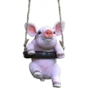 Catzon Hanging Pig Garden Statues Resin Ornaments for Outdoor Indoor