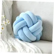 Knot Pillow Ball, Soft Home Decorative Throw Pillows Small-8 Inch Light Blue