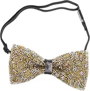 [TEMPNAP] Sparkly Bow Tie for Men Elegant Rhinestone Bowtie Self Tie Bowtie for Party Stage Nightclub Formal Wear