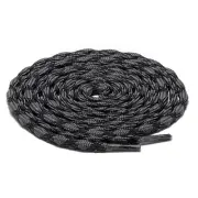 1Pair Wave Gray Black Hiking Work Boot Shoe Laces for 5 6 7 8 eyelets Stay Tied