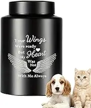 Pet Urns for Dogs,Cat Urns for Ashes - Stainless Steel Airtight Cremation Keepsake with Angel Wing for Dog and Animal Funeral