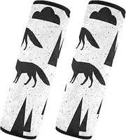 [Caihoyu] Car Seat Belt Covers Set of 2 Soft Unique Seat Belt Shoulder Strap Covers Pad Camera Bag Strap Cover Car Accessories for Adults Youth Kids S Fox Forests Black