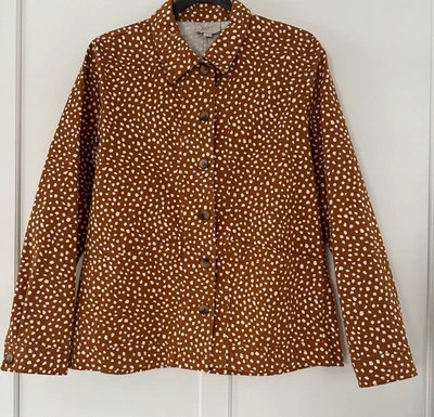 Loft Women’s Polka Dot Shacket/Top In Brown & White New! Size S