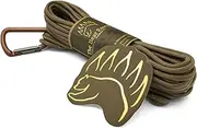 Bear Essentials Camping & Bushcraft Paracord, Reflective + Extra High Strength 750lbs - Special Low Stretch Polyester Sheath - 7 Strand Type 3 para Cord, 50-ft Hank Coyote Brown