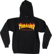 Thrasher Flames Hooded Sweatshirt - MEDIUM Black/Yellow/Red