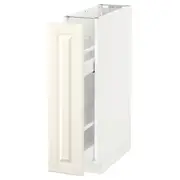 METOD / MAXIMERA base cabinet/pull-out int fittings, white/Bodbyn off-white, 20x60x80 cm