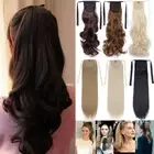 Drawstring Clip in Ponytail Hair Extensions Extention Natural as Human Curly AU