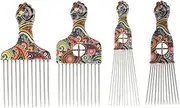 LALAFINA 4pcs Wide Tooth Hair Comb Styling Tools for Curls Straight Hair for Women Men Random Style