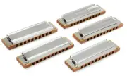 Hohner Marine Band 1896 5-piece Harmonica Set with Case - Keys of G, A, C, D, E