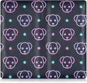 [Amooorous] Cartoon Cute Color Fluorescent Neon Dog Leather Auto Registration Insurance & ID Card Holder Document Wallet for Essential Document, Driver License, Cards