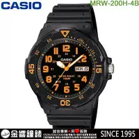 在飛比找Yahoo!奇摩拍賣優惠-【金響鐘錶】預購,全新CASIO MRW-200H-4B,公