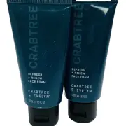 Crabtree & Evelyn Exfoliating Refresh + Renew Foaming Face Wash 1.6 oz X 2