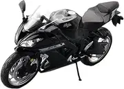 Kawasaki Ninja ZX-6R 1/12 Alloy Racing Motocross Model Simulation Metal Toy Street Bike Model Gift (Black)
