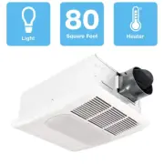 Bathroom Exhaust Fan Light Heater 80 CFM CFL Ceiling Ventilation Thermostat Vent