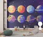 3D Planet Space Watercolour Self-adhesive Removeable Wallpaper Wall Mural