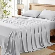 Andency Light Grey California King Sheet Sets, 100% Viscose Derived from Bamboo, Cooling Sheet Set, Deep Pocket Up to 16", Silky Soft Bed Sheets, Hotel Luxury Breathable Bedding Sheets & Pillowcases…