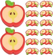 Lurrose 100pcs Miniature Apple Erasers, Back to School Apples Eraser Fruit Mini Erasers for Kids Novelty Pencil Erasers for Party Favor Classroom Rewards Prizes