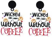 Transparent Halloween Witch Themed Acrylic Earrings Witch Letter Hocus Pocus Tricks Dangle Earrings Witch Hat Cauldron Broom Magic Potion Halloween Jewelry Accessories Costume Party Outfit Gifts