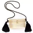YVES SAINT LAURENT VINTAGE MINAUDIÈRE OPIUM BOX BAG GOLD METAL 1980s