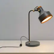 Clinton Table Lamp in Dark Grey and Brushed Brass
