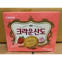 在飛比找蝦皮購物優惠-*現貨*韓國🇰🇷 CROWN 皇冠 夾心餅乾 草莓奶油起司口