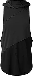 [Generic] Men's Running Hoodies Solid Gym Tank Bodybuilding Hood Muscle Tanks Sleeveless Cotton Hooded Tops