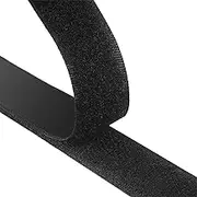 Hook and Loop Fastener 1 Meter Long 20mm Wide Black Strip Self Adhesive Sticky Back by TRIXES