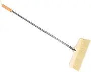 DOITOOL Solid Wood Bristle Broom Heavy Duty Household Broom Wood Broom Wooden Broom Soft Bristle Cleaning Brush Hardwood Floor Broom Home Broom Vintage Metal Handle Bristle Hair