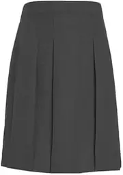 [Tommy Hilfiger] Girls Solid Pleated Skort, Kids School Uniform Clothes for Little or Big Girls with Plus Sizes, Adjustable Waistband with Inner Hidden Shorts - Charcoal Grey, Size 12P