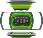 Collapsible Colander Strainer 6 Quart Over The Sink with Extendable Handles for