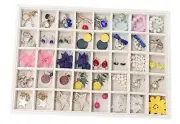 Earring Organizer Stackable Jewelry Tray Drawer Organizer Beige Tray 40 Grid