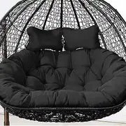 Waterproof Double Swing Chair Cushion for Hanging Hammock Chair Thick Hanging Basket Seat Cushion Washable Dark Gray Hanging Egg Chair Cushion Replacement