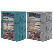 3pc Non-Woven Clothes Storage Bag Folding Quilt Dust-Proof Cabinet Finishing Box