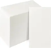 JEBBLAS Linen Feel Guest Towels Disposable Cloth Like Paper Hand Napkins Soft, Absorbent, Paper Hand Towels for Kitchen, Bathroom, Parties, Weddings, Dinners or Events (White, 100 Pack)