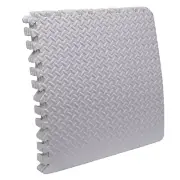 Exercise Mat EVA Foam Interlocking Tiles Gym Flooring Fitness Yoga Workout white