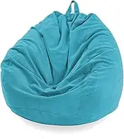 UYSOFRCV Bean Bag Cover Without Filling, Outdoor and Indoor Lazy Lounger for Adults and Kids Childrens Toys Storage Bag Soft Corduroy Beanbag Chair, Unfilled,Sky Blue,100 * 120cm