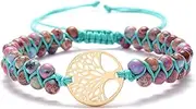 [WEAV] Golden Life Tree Special Beads Bracelets Women Reiki Healing Balance Yoga Bangles
