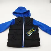 iXtreme Toddler Boys Puffer Winter Hoodie Jacket Black & Blue Sz 24 Months