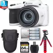 Kodak PIXPRO AZ405 Digital Camera (White) + Extra Battery + 1 Yr Warranty -64GB