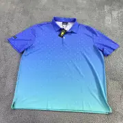 Sunday Swagger Polo Shirt Mens 2XL XXL Performance Golf Palm Trees Ombre NWT