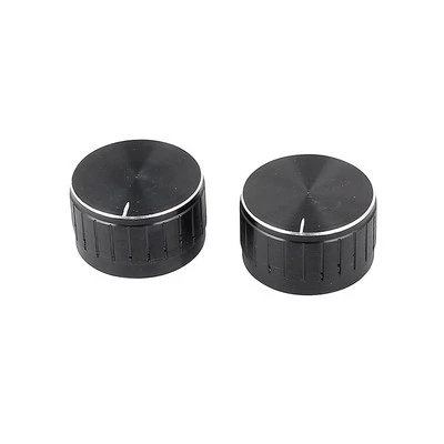 2Pcs 6mm Dia Bulb Light Lamp Dimmer Control Rotary Knob Cap Black