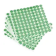 Number Stickers, 1-100 Round Number Labels Sticker White on Green, 50 Sheets