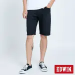 【EDWIN】男裝 JERSEYS 迦績EJ2棉EFS加大碼短褲(黑色)